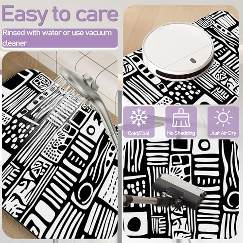 African Motifs Bathroom Rugs Mat, Super Absorbent Quick Drying Floor Mat for Bathroom Entryway 17"x30" - color: African Motifs