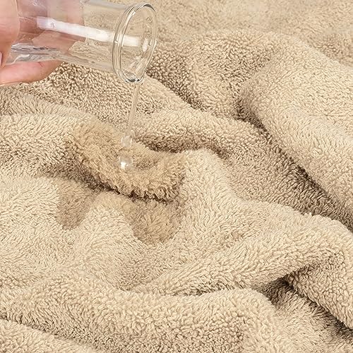 Cotton Paradise 100% Cotton Turkish Towel Set, Soft Absorbent Quick Dry, 6 Piece Towel Set, Beige - color: Beige, size: 6 PC SET (27x54" + 16x28" + 13x13")