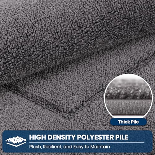 PURRUGS Machine Washable Kitchen Rug 32" x 47", Non-Slip/Skid Kitchen Runner Rugs & Floor Mats, Super Absorbent Soft Standing Mats for Kitchen, Sink & Laundry, Grey - color: Grey, size: 32" X 47"