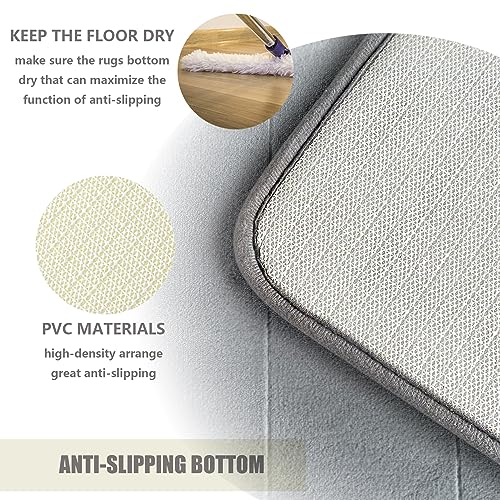 Bathroom Rugs Sets 3 Piece Memory Foam Bath Mat Machine Washable Bathroom Rug for Shower,Bath Tub,Bedroom,Water Absorb Toilet Mat,Super Soft Bath Mat Set,Light Grey - color: Light Grey