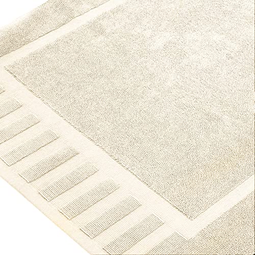 White Classic Luxury Bath Mat Floor Towel Set - Absorbent Cotton Hotel Spa Shower/Bathtub Mats [Not a Bathroom Rug] 22"x34" | 2 Pack | Ivory - color: 07: Ivory