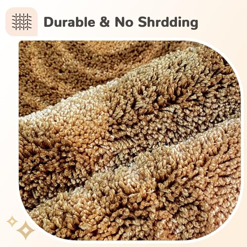 Boho Bathroom Rugs Cute Bohemian Bath Rug Non-Slip Microfiber Abstract Bath Mat for Bedroom Small Carpet Home Decor Soft Funny Khaki Washable Rugs for Bathtub/Vanity/Toilet 20x32 inch - color: Tan, size: 1'8" x 2'8" (Rectangular)
