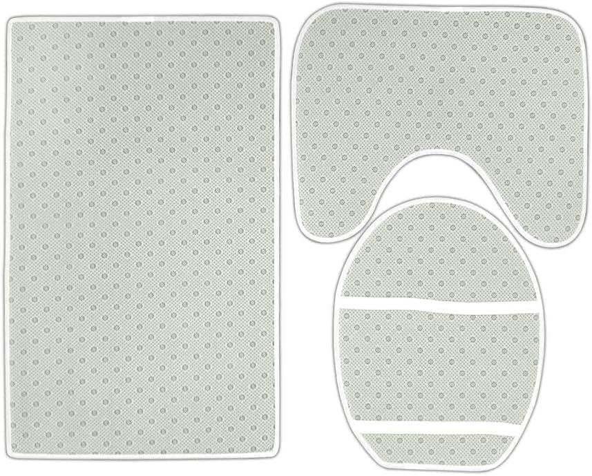 Rustic Farmhouse Bath Mat Set - Daisy Floral & Butterfly Country Wooden Bathroom Mat with Non-Slip Bath Rug, Soft Toilet Lid Cover, Contour Mat - Turquoise - color: Greed