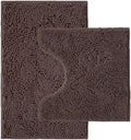 Bathroom Rugs Sets 2 Piece,Super Absorbent Chenille Bath Mats and U-Shaped Toilet Rug,Strong PVC Non Slip Backing,Microfiber Washable Dry Quickly Bath Mats for Bathroom(20"x32"+20"x20"U, Coffee) - color: Coffee