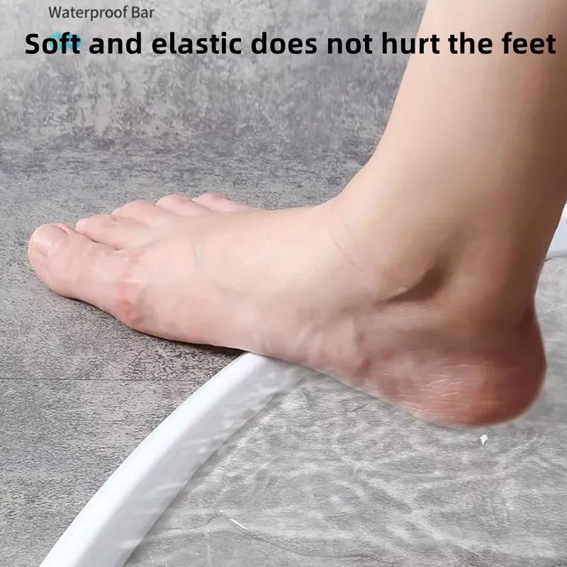 78 inches, 2 Meter self‑adhesive Cut Flexible Silicone Water Dam Retention Barrier Shower Threshold Strip Anti-leak wet and dry separation Suitable for Bathroom & Kitchen (Transparent 78.7") - color: Transparent