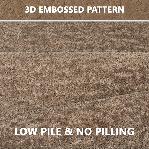 Washable Bathroom Rugs Ultra Thin Quick Dry Bath Mat Low Pile Coffee Bath Mats for Bathroom Non Slip Small Shower Rug Fit Under Door,17" × 24" - color: Coffee, size: Small(17"x 24")