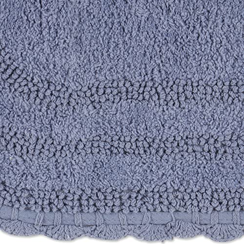 DII Crochet Collection Reversible Bath Mat, Small Oval, 17x24, Stonewash Blue - color: Stonewash Blue, size: 1'5" x 2' (Oval)