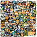 100 Pcs Outdoor Hiking Adventure Camping Stickers Set Wilderness Nature Travel Wildlife Waterproof Vinyl Sticker for Water Bottles Laptops Motorcycle Skateboard - style: Camping