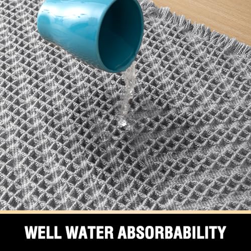 H.VERSAILTEX Waffle Bath Mat Super Absorbent Boho Bath Mat Non Slip Bath Rugs for Bathroom Floor Machine Washable Dry Fast Bathroom Rugs with Tassels (20 x 32 Plus 17 x 24 Inches, Dove) - color: Dove, size: 20" x 32" Plus 17" x 24"