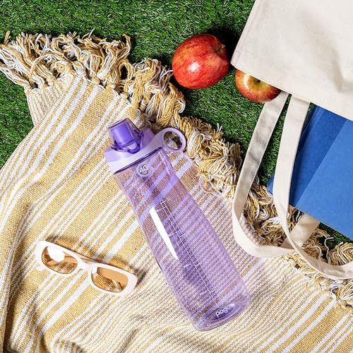 Pogo 40oz Plastic Water Bottle with Chug Lid and Carry Handle, Reusable, BPA Free, Dishwasher Safe, Perfect for Travel, School, Outdoors, and Gym, Lilac - color: Lilac, size: 40 Ounces