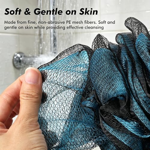 BTYMS XXL Bath Sponge Loofahs 100g/pc Luffa Shower Pouf Exfoliating Mesh Puff for Shower - Pack of 6