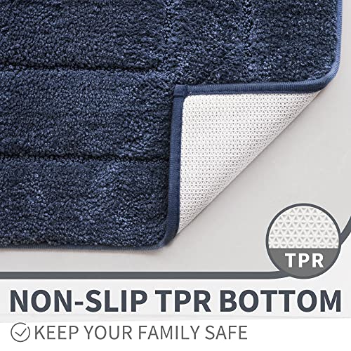 GRANNY SAYS Bathroom Rugs Sets 2 Piece,Soft Bath Mats for Bath, Bathroom Rugs Non Slip Washable, Absorbent Bath Rug for Tub,Shower and Toilet, Bath Mat Set (Blue, 20" x 32" + 16" x 24") - color: Deep Blue, size: 1'8" x 2'8" (20" x 32"+16" x 24")