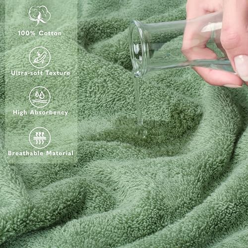 American Soft Linen 100% Cotton Luxury Turkish Towels, 2PC 35x70 Bath Sheet | Soft Absorbent Quick Dry OEKO Tex Standard 100 Certificated Durable Machine Washable Breathable Premium Hotel Quality - color: Sage Green, size: 2 PC (35"x70")