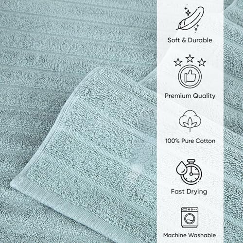 Classic Turkish Towels CTT - 2 Piece Bathroom Rugs Set, 100% Cotton Bath Mats, Non-Slip, Comfy & Highly Absorbent Bathroom Floor Mats, Machine Washable | 20"x32" (Spa Green) - color: Spa Green