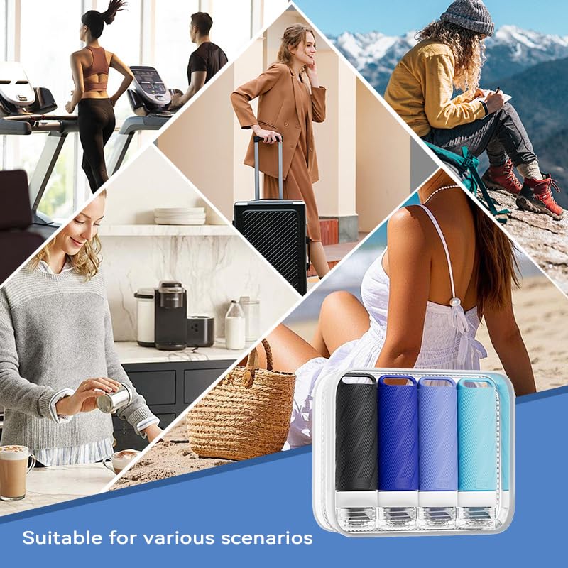 5 packs of toiletries travel bottles, TSA Approval silicone travel containers, leak proof refillable shampoo and conditioner are essential for travel, fitness, business trips, office use(blue) - color: Blue