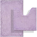 BOANKODU Bath Mat Set, 2-Piece Very Soft Chenille Bathroom Rugs, Non-Slip, Machine Washable (Lavender, 32x20 Inch U-Shaped + 20x20 Inch) - color: Lavender, size: 20" x 32" + 20" x 20" (U-Shape)