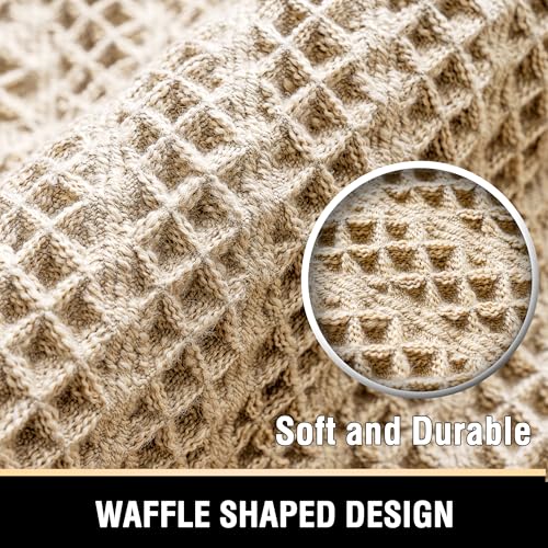 H.VERSAILTEX Waffle Bath Mat Super Absorbent Boho Bath Mat Non Slip Bath Rugs for Bathroom Floor Machine Washable Dry Fast Bathroom Rugs with Tassels (20 x 32 Plus 17 x 24 Inches, Vanilla) - color: Vanilla, size: 20" x 32" Plus 17" x 24"