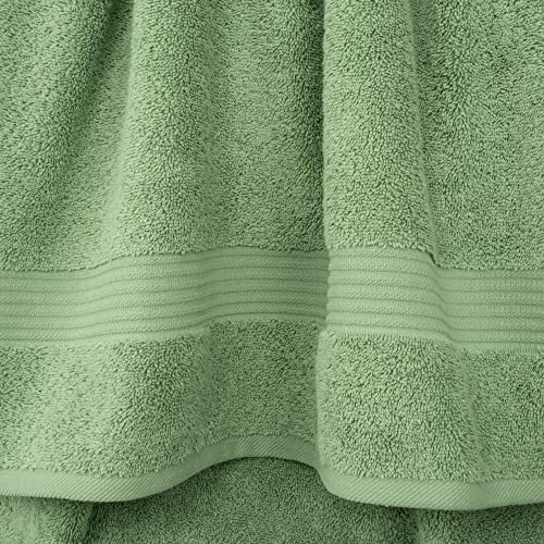 Cotton Paradise 100% Cotton Turkish Towel Set, Soft Absorbent Quick Dry, 4 Piece Washcloth Set, Sage Green - color: Sage Green, size: 4 PC SET (13x13")