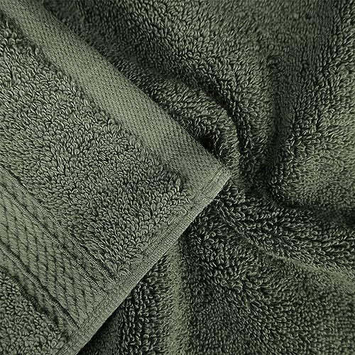 BNM Madeline Egyptian Cotton Heavyweight Towels, Ideal For Shower, Spa, Hotel, 800 GSM, Face/ Washcloths, Hand Towels, Bath Towels, Highly-Absorbent, Luxury Basics, 9 Piece Towel Set, Forest Green - color: Forest Green, size: 9-Piece Towel Set