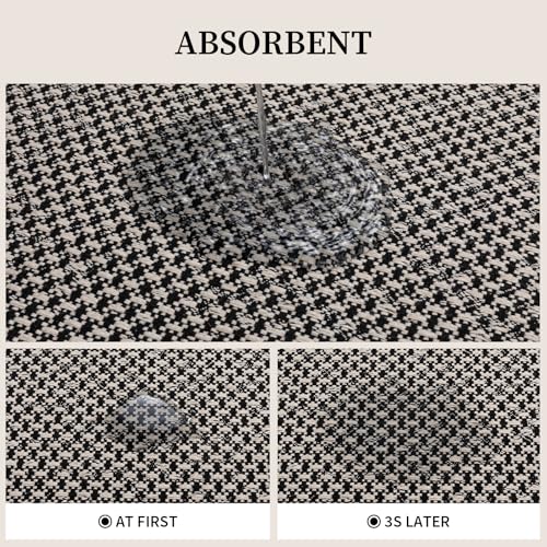 YIHOUSE Thin Bath Mat Black Bathroom Rugs Sets 2 Pieces, Non Slip Absorbent Mats Quick Dry, Woven Rugs Washable, Tapetes para Baño for Bathroom Toliet,Bathtub(17"x24"+17"x32") - color: Black, size: 2Pieces(17"x24"+17"x32")