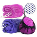 2 Pack African Net Sponge Exfoliating Body Scrubber Bath Sponge for Daily Use (Navy Blue+Indigo) - color: Navy Blue+indigo