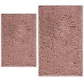 BOANKODU Bathroom Rugs Sets 2 Piece, Extra Soft Chenille Bath Mat Absorbent Bathroom Rug, Bathroom Mat with Sturdy PVC Non-Slip Bottom, Machine Washable Bath Rugs (32x20 Inch + 24x16 Inch, Deep Pink) - color: Deep Pink, size: 16" x 24" + 20" x 32" (Rectan