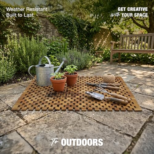 Acacia Wood Bath Mat - Non Slip Sturdy Wooden Shower Mat - Spa, Sauna, Cold Plunge, Camping, Bathroom Décor, Wood Door Mat 20" x 32" - size: 31.5" x 19.7" (Rectangular)