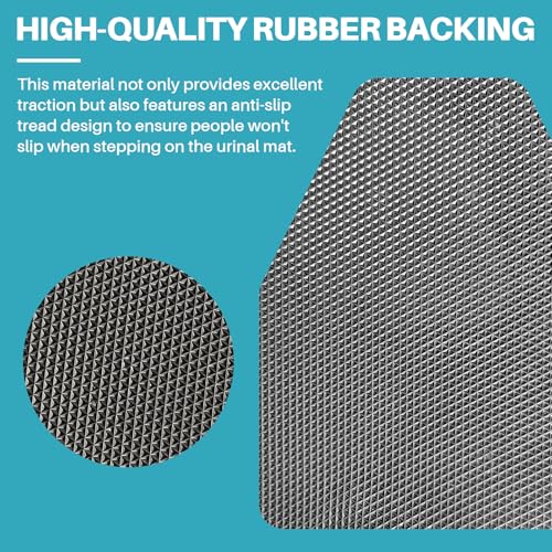 Urinal Mats for Men Bathroom 12 Pack - Commercial Disposable Washable Floor Mats with Non-Slip Rubber Backing, Water Absorption Urinal Pads for Mens Room Restroom, 16.9" x 20.4" (Dark Gray)