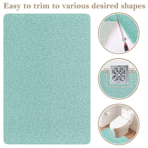 Shower Mat Bathtub Mat Non-Slip,24x16 inch, Soft Tub Mat with Drain,PVC Loofah Bath Mat (Phthalate Free) for Tub and Bathroom,Quick Drying,Green - color: Green, size: 24" x 16" (Rectangular)