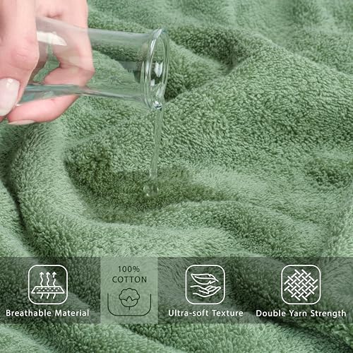Cotton Paradise 100% Cotton Turkish Towel, Soft Absorbent Quick Dry, 40x80 Oversized Bath Sheet Towel, Sage Green - color: Sage Green, size: 1 PC 40x80"
