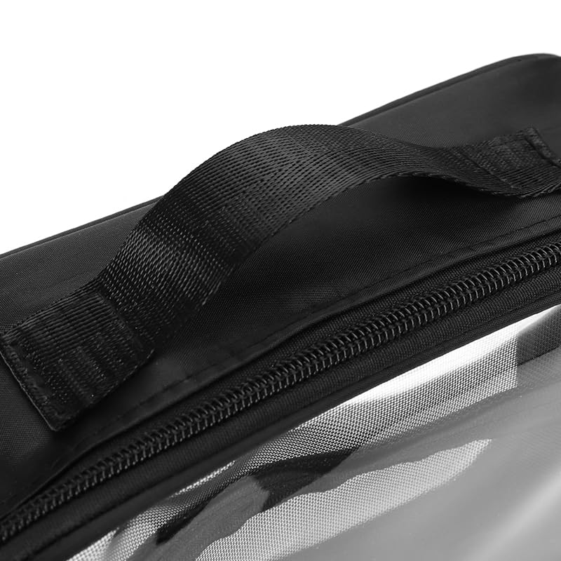 TSA Approved Toiletry Bag, Clear Makeup Bags with Multi Layer Mesh Pockets, Portable Large Capacity PVC Cosmetic Bags with Zipper for Travel Essentials - size: M