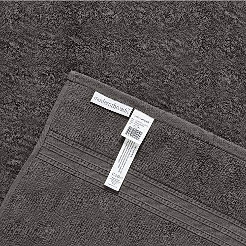 Modern Threads 6 Piece Reversible Yarn Dyed Jacquard Towel Set Artesia Damask Platinum - color: Platinum