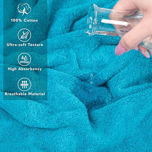 American Soft Linen 100% Cotton Luxury Turkish Towels, 35x70 XL Bath Sheet | Soft Absorbent Quick Dry OEKO Tex Standard 100 Certificated Durable Machine Washable Breathable Premium Hotel Quality - color: Aqua Blue, size: 35"x70"