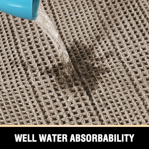 H.VERSAILTEX Waffle Bath Mat Super Absorbent Bathroom Mats Non Slip Bath Rugs for Bathroom Floor Machine Washable Ultra Soft Bathroom Rugs for Beside Tub, (32 x 20 Plus 24 x 17 - Inches, Irish Cream) - color: Irish Cream, size: 20" x 32" Plus 17" x 24"