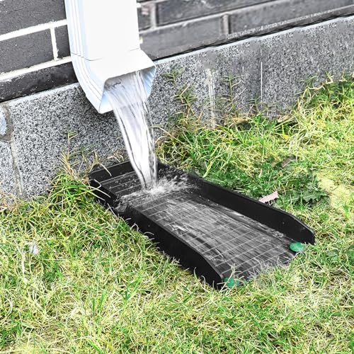 Gutter Downspout Extensions, Rain Gutter Downspout Splash Block,Drain Water Downspout Diverter, Gutter Splash Guards for Rainwater Drainage,16.3Inch (Black-2 Pack) - color: Black-2 Pack