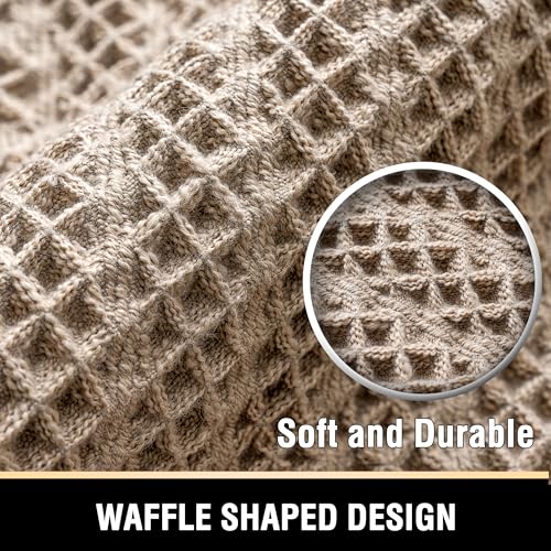 H.VERSAILTEX Waffle Bath Mat Super Absorbent Boho Bath Mat Non Slip Bath Rugs for Bathroom Floor Machine Washable Dry Fast Bathroom Rugs with Tassels (47 x 17 Plus 17 x 24 Inches, Irish Cream) - color: Irish Cream, size: 47" x 17" Plus 17" x 24"