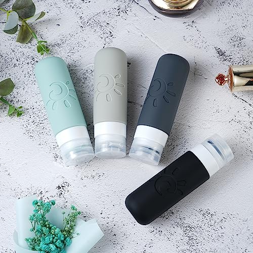 Zafit Travel Bottles for Toiletries, TSA Approved Travel Containers 3oz Leak Proof Travel Tubs Refillable Liquid Travel Accessories for Shampoo Conditioner Lotion Body Wash(Multicolored A) - color: Multicolored A