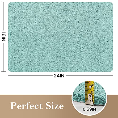 Shower Mat Bathtub Mat Non-Slip,24x16 inch, Soft Tub Mat with Drain,PVC Loofah Bath Mat (Phthalate Free) for Tub and Bathroom,Quick Drying,Green - color: Green, size: 24" x 16" (Rectangular)