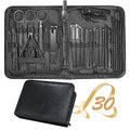 Manicure Set 30 in 1 Nail Clipper Set,RedFlow Nail Clippers,Fingernail & Toenail Clippers,Manicure Tools,Pedicure Tools,Suitable for Travel Manicure Kit (A-Black) - color: A-black