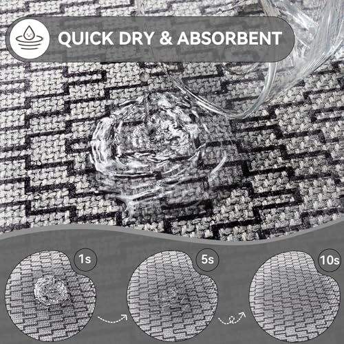 YDKGL Ultra Thin Bathroom Rugs Mat Quick Dry Absorbent Non Slip Bath Mat Bath Mats for Bathtub Mat Bathroom Carpet Fit Under Door Washable Floor Rubber Half Round Bath Rugs Grey 16x24 - color: B- Grey, size: 16" X 24“