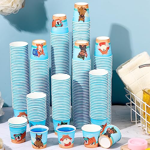 Patelai 500 Pack 3 oz Paper Cups Disposable Bathroom Small Mouthwash Animal Beverage Drinking Cups for Home, Office, Travel, Party(Beach Dog) - style: Beach Dog