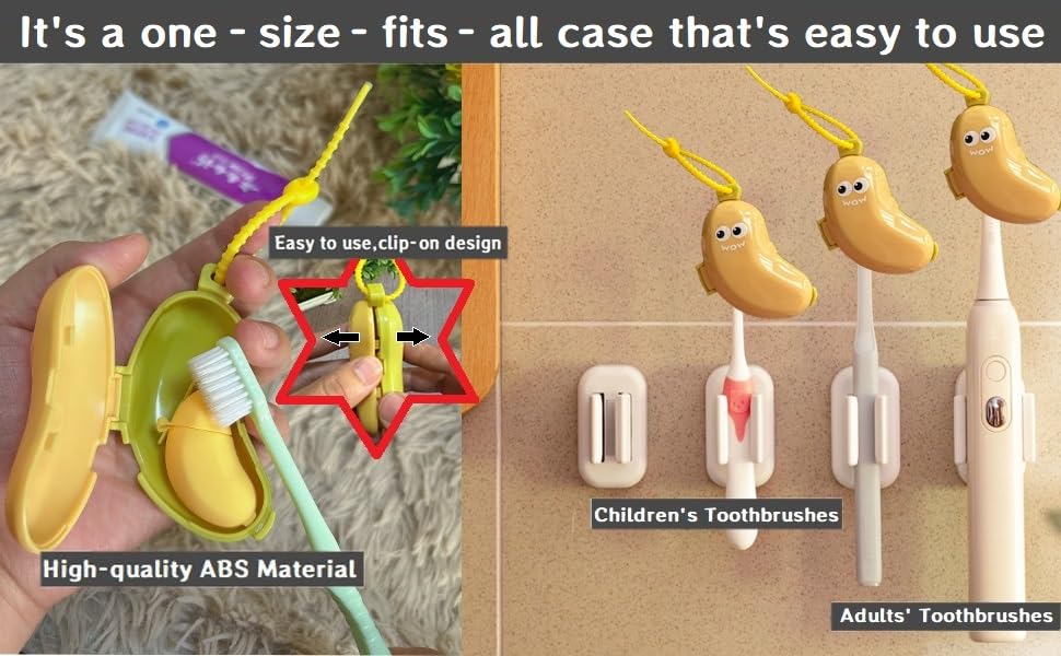 2-in-1 Travel toothbrush holder-Toothbrush covers with Toothpaste case,Portable Reusable Organizer with Banana smile-cute toothbrush cap for Electric&Manual Toothbrush,Ideal for Home&Travel (Green) - color: GN