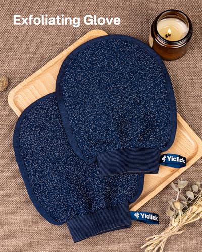 Yiclick Heavy Exfoliating Gloves, Exfoliating Body Scrubber Exfoliator, Korean Exfoliating Mitts for Dead Skin Remover, Body Scrub Mitt for Bath Shower, Exfoliate Gloves for Hand Leg Exfoliation