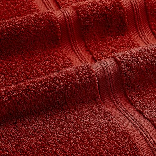 Superior Cotton Face Towel/Washcloth Set, Daily Use, Bathroom, Guest Room, Resort, Spa, Facial, Home, Soft Plush Absorbent Small Towels, Zero Twist, Smart Dry Collection, Set of 12, Crimson - color: Crimson, size: 12PC Face Towel