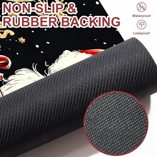 Identiy Christmas Bath Mat, Cute Funny Christmas Santa Bathroom Rug, Soft Super Absorbent Machine Washable Quick Dry and Non-Slip Bathtub Mat for Tub Shower Bathroom Floor 17"x29.5" - color: Cute Funny Christmas Santa