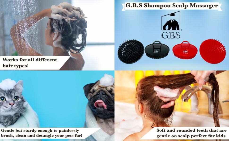 Scalp Massager Shampoo Brush Pack of 2 – Scalp Scrubber for Dandruff Removal, Exfoliating Hair Brush, Wet & Dry for All Hair Types | Scalp Scrubber, For Dandruff Removal, Exfoliating Hair Brush, Wet & Dry, For All Hair Types