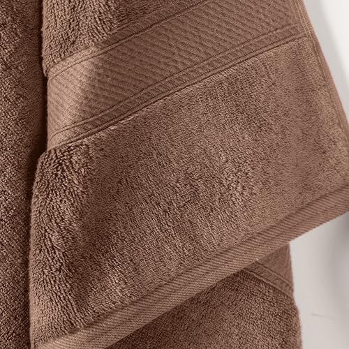 SUPERIOR Egyptian Cotton Plush & Absorbent, Bath Towel Set of 2, Chocolate | Quick Dry, Soft Luxury Towel Set, Bath Essentials for Bathroom, Guest Bath, Spa, 2 Piece Bath, Madeline Towels - color: Chocolate, size: ﻿Bath Towel 2-Pack