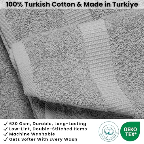 SALBAKOS 2-Piece 100% Turkish Cotton Extra Large Bath Towel 35x70 inch | Premium Hotel Quality Bath Sheet Towels | Thick, Soft, Absorbent, Oversized Bath & Beach Towels (Silver, 2 Bath Sheets) - color: Silver, size: 2 Bath Sheets