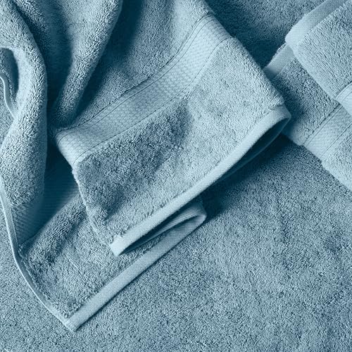 SUPERIOR Egyptian Cotton Ultra Plush & Absorbent, 6 Piece Set, Denim Blue | Quick Dry, Soft Luxury Towel Set, Bath Essentials, Guest Bath, Spa, 2 Bath, 2 Hand, 2 Face Towels, Madeline Towels - color: Denim Blue, size: 6-Piece Towel Set