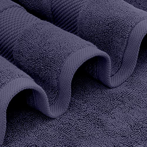 White Classic Luxury Bath Towels Set of 4 Large - 700 GSM Cotton Ultra Soft Bath Towels 27x54 | Highly Absorbent and Quick Dry | Hotel Towels for Bathroom Luxury, Plush Shower Towels, Navy - color: 15: Navy Blue